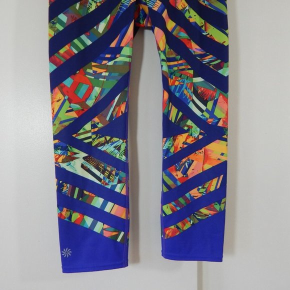 ATHLETA leggings pants kaleidoscope sonar capri mid rise activewear colorful S - Picture 4 of 9